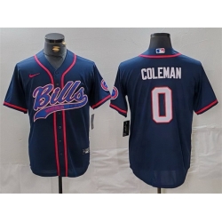 Men Buffalo Bills 0 Keon Coleman Navy With Patch Cool Base Stitched Baseball Jersey Men Buffalo Bills 0 Keon Coleman Navy With Patch Cool Base Stitched Baseball Jersey