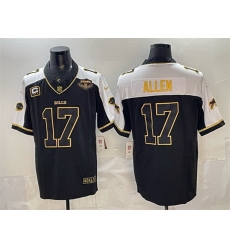 Men Buffalo Bills 17 Josh Allen Black Gold 2025 F U S E With Farewell Patch 26 4 Star C Patch Vapor Limited Stitched Football Jersey Men Buffalo Bills 17 Josh Allen Black Gold 2025 F U S E With Farewell Patch 26 4 Star C Patch Vapor Limited Stitched Football Jersey