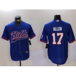 Men Buffalo Bills 17 Josh Allen Blue Team Cool Base Stitched Baseball Jersey 1 Men Buffalo Bills 17 Josh Allen Blue Team Cool Base Stitched Baseball Jersey 1