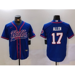 Men Buffalo Bills 17 Josh Allen Blue Team Cool Base Stitched Baseball Jersey Men Buffalo Bills 17 Josh Allen Blue Team Cool Base Stitched Baseball Jersey