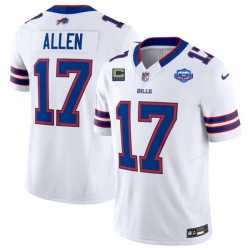Men Buffalo Bills 17 Josh Allen White 2025 F U S E  With Farewell Patch And 4 Star C Patch Vapor Untouchable Limited Stitched Football Jersey Men Buffalo Bills 17 Josh Allen White 2025 F U S E  With Farewell Patch And 4 Star C Patch Vapor Untouchable Limited Stitched Football Jersey