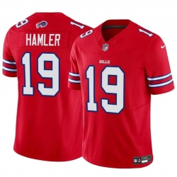 Men Buffalo Bills 19 KJ Hamler Red 2024 F U S E  Vapor Untouchable Limited Stitched Football Jersey Men Buffalo Bills 19 KJ Hamler Red 2024 F U S E  Vapor Untouchable Limited Stitched Football Jersey