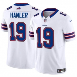 Men Buffalo Bills 19 KJ Hamler White 2024 F U S E  Vapor Untouchable Limited Stitched Football Jersey Men Buffalo Bills 19 KJ Hamler White 2024 F U S E  Vapor Untouchable Limited Stitched Football Jersey