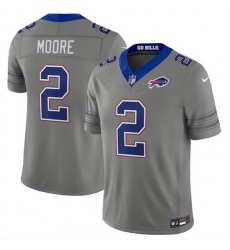 Men Buffalo Bills 2 D J Moore Gray F U S E 2026 Nickel City Vapor Stitched Football Jersey Men Buffalo Bills 2 D J Moore Gray F U S E 2026 Nickel City Vapor Stitched Football Jersey
