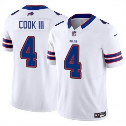 Men Buffalo Bills 4 James Cook III White 2025 F U S E  Vapor Untouchable Limited Stitched Football Jersey Men Buffalo Bills 4 James Cook III White 2025 F U S E  Vapor Untouchable Limited Stitched Football Jersey