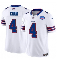 Men Buffalo Bills 4 James Cook White 2025 F U S E  With Farewell Patch Vapor Untouchable Limited Stitched Football Jersey Men Buffalo Bills 4 James Cook White 2025 F U S E  With Farewell Patch Vapor Untouchable Limited Stitched Football Jersey