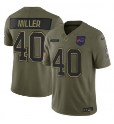 Men Buffalo Bills 40 Von Miller Olive 2025 F U S E  Salute to Service Limited Stitched Football Jersey