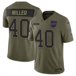 Men Buffalo Bills 40 Von Miller Olive 2025 F U S E  Salute to Service Limited Stitched Football Jersey Men Buffalo Bills 40 Von Miller Olive 2025 F U S E  Salute to Service Limited Stitched Football Jersey