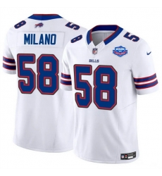 Men Buffalo Bills 58 Matt Milano Matt Milano White 2025 F U S E  With Farewell Patch Vapor Untouchable Limited Stitched Football Jersey Men Buffalo Bills 58 Matt Milano Matt Milano White 2025 F U S E  With Farewell Patch Vapor Untouchable Limited Stitched Football Jersey