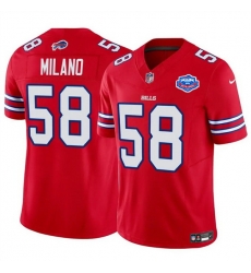 Men Buffalo Bills 58 Matt Milano Red 2025 F U S E  With Farewell Patch Vapor Untouchable Limited Stitched Football Jersey Men Buffalo Bills 58 Matt Milano Red 2025 F U S E  With Farewell Patch Vapor Untouchable Limited Stitched Football Jersey