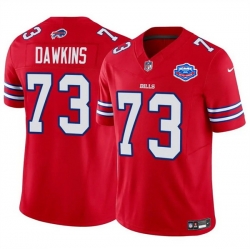 Men Buffalo Bills 73 Dion Dawkins Red 2025 F U S E  With Farewell Patch Vapor Untouchable Limited Stitched Football Jersey Men Buffalo Bills 73 Dion Dawkins Red 2025 F U S E  With Farewell Patch Vapor Untouchable Limited Stitched Football Jersey