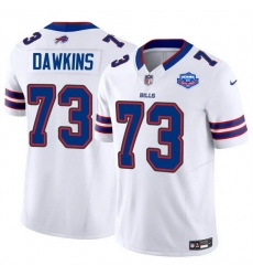 Men Buffalo Bills 73 Dion Dawkins White 2025 F U S E  With Farewell Patch Vapor Untouchable Limited Stitched Football Jersey Men Buffalo Bills 73 Dion Dawkins White 2025 F U S E  With Farewell Patch Vapor Untouchable Limited Stitched Football Jersey