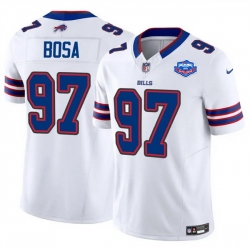 Men Buffalo Bills 97 Joey Bosa White 2025 F U S E  With Farewell Patch Vapor Untouchable Limited Stitched Football Jersey Men Buffalo Bills 97 Joey Bosa White 2025 F U S E  With Farewell Patch Vapor Untouchable Limited Stitched Football Jersey