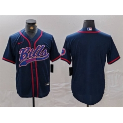 Men Buffalo Bills Blank Navy With Patch Cool Base Stitched Baseball Jersey Men Buffalo Bills Blank Navy With Patch Cool Base Stitched Baseball Jersey