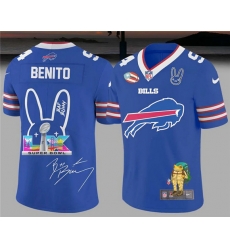 Men Buffalo Bills Blue Bad Bunny Super Bowl Football Jersey