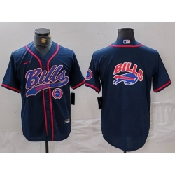 Men Buffalo Bills Navy Team Big Logo With Patch Cool Base Stitched Baseball Jersey 4 Men Buffalo Bills Navy Team Big Logo With Patch Cool Base Stitched Baseball Jersey 4