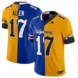 Men Buffalo Bills Wyoming Cowboys 17 Josh Allen Split Vapor Limited Jersey Men Buffalo Bills Wyoming Cowboys 17 Josh Allen Split Vapor Limited Jersey