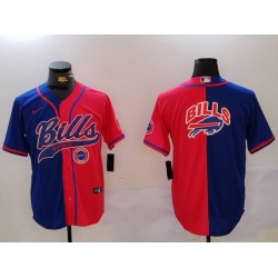 Men Buffalo Bills big logo Red Blue Team Cool Base Stitched Baseball Jersey 1 Men Buffalo Bills big logo Red Blue Team Cool Base Stitched Baseball Jersey 1