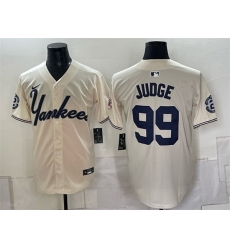 Men New York Yankees 99 Aaron Judge Cream Limited Stitched Baseball Jersey Men New York Yankees 99 Aaron Judge Cream Limited Stitched Baseball Jersey