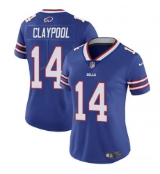 Women Buffalo Bills 14 Chase Claypool Blue Vapor Stitched Football Jersey