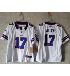 Women Buffalo Bills 17 Josh Allen White 2023 F U S E  Vapor Untouchable Limited Stitched Football Jersey  Women Buffalo Bills 17 Josh Allen White 2023 F U S E  Vapor Untouchable Limited Stitched Football Jersey