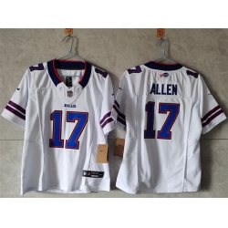 Women Buffalo Bills 17 Josh Allen White 2023 F U S E  Vapor Untouchable Limited Stitched Football Jersey  Women Buffalo Bills 17 Josh Allen White 2023 F U S E  Vapor Untouchable Limited Stitched Football Jersey