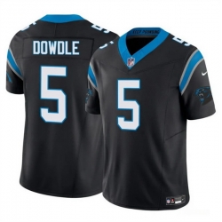 Men Carolina Panthers 5 Rico Dowdle Black 2025 F U S E  Vapor Limited Stitched Football Jersey Men Carolina Panthers 5 Rico Dowdle Black 2025 F U S E  Vapor Limited Stitched Football Jersey