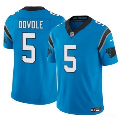 Men Carolina Panthers 5 Rico Dowdle Blue 2025 F U S E  Vapor Limited Stitched Football Jersey Men Carolina Panthers 5 Rico Dowdle Blue 2025 F U S E  Vapor Limited Stitched Football Jersey