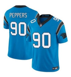 Men Carolina Panthers 90 Julius Peppers Blue F U S E  Vapor Limited Stitched Football Jersey Men Carolina Panthers 90 Julius Peppers Blue F U S E  Vapor Limited Stitched Football Jersey