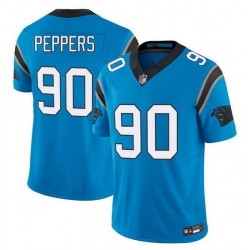 Men Carolina Panthers 90 Julius Peppers Blue F U S E  Vapor Limited Stitched Football Jersey Men Carolina Panthers 90 Julius Peppers Blue F U S E  Vapor Limited Stitched Football Jersey