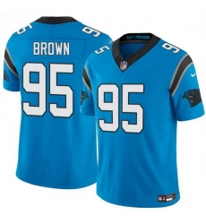 Men Carolina Panthers 95 Derrick Brown Blue 2025 F U S E  Vapor Limited Stitched Football Jersey Men Carolina Panthers 95 Derrick Brown Blue 2025 F U S E  Vapor Limited Stitched Football Jersey