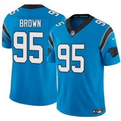 Men Carolina Panthers 95 Derrick Brown Blue 2025 F U S E  Vapor Limited Stitched Football Jersey Men Carolina Panthers 95 Derrick Brown Blue 2025 F U S E  Vapor Limited Stitched Football Jersey