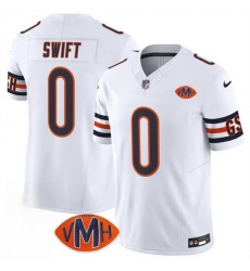 Men Chicago Bears 0 D 27Andre Swift White 2025 F U S E  With VMH Patch Vapor Untouchable Limited Stitched Football Jersey