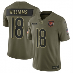 Men Chicago Bears 18 Caleb Williams Olive 2025 Salute to Service Limited Stitched Football Jersey Men Chicago Bears 18 Caleb Williams Olive 2025 Salute to Service Limited Stitched Football Jersey