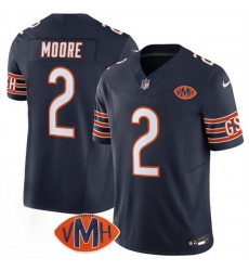 Men Chicago Bears 2 D J  Moore Navy 2025 F U S E  With VMH Patch Vapor Untouchable Limited Stitched Football Jersey Men Chicago Bears 2 D J  Moore Navy 2025 F U S E  With VMH Patch Vapor Untouchable Limited Stitched Football Jersey