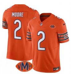 Men Chicago Bears 2 D J  Moore Orange 2025 F U S E  With VMH Patch Vapor Untouchable Limited Stitched Football Jersey Men Chicago Bears 2 D J  Moore Orange 2025 F U S E  With VMH Patch Vapor Untouchable Limited Stitched Football Jersey