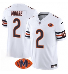 Men Chicago Bears 2 D J  Moore White 2025 F U S E  With VMH Patch Vapor Untouchable Limited Stitched Football Jersey Men Chicago Bears 2 D J  Moore White 2025 F U S E  With VMH Patch Vapor Untouchable Limited Stitched Football Jersey