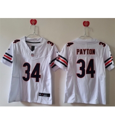 Women Chicago Bears 34 Walter Payton White 2024 F U S E Vapor Stitched Jersey 