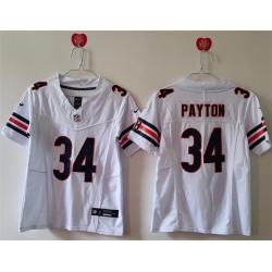 Women Chicago Bears 34 Walter Payton White 2024 F U S E Vapor Stitched Jersey  Women Chicago Bears 34 Walter Payton White 2024 F U S E Vapor Stitched Jersey