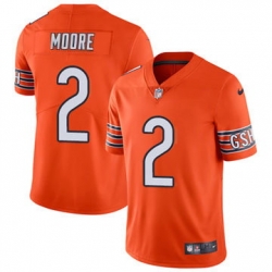 Youth Chicago Bears 2 DJ Moore Orange Vapor Limited Stitched NFL Jersey