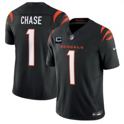Men Cincinnati Bengals 1 Ja 27Marr Chase Black 2025 F U S E  With 1 Star C Patch Vapor Untouchable Limited Stitched Football Jersey Men Cincinnati Bengals 1 Ja 27Marr Chase Black 2025 F U S E  With 1 Star C Patch Vapor Untouchable Limited Stitched Football Jersey