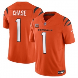 Men Cincinnati Bengals 1 Ja 27Marr Chase Orange 2025 F U S E  With 1 Star C Patch Vapor Untouchable Limited Stitched Football Jersey Men Cincinnati Bengals 1 Ja 27Marr Chase Orange 2025 F U S E  With 1 Star C Patch Vapor Untouchable Limited Stitched Football Jersey