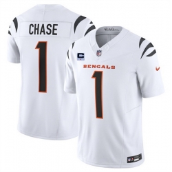 Men Cincinnati Bengals 1 Ja 27Marr Chase White 2025 F U S E  With 1 Star C Patch Vapor Untouchable Limited Stitched Football Jersey Men Cincinnati Bengals 1 Ja 27Marr Chase White 2025 F U S E  With 1 Star C Patch Vapor Untouchable Limited Stitched Football Jersey