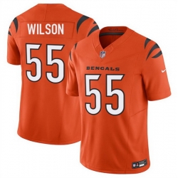 Men Cincinnati Bengals 55 Logan Wilson Orange 2025 F U S E  Vapor Untouchable Limited Stitched Football Jersey Men Cincinnati Bengals 55 Logan Wilson Orange 2025 F U S E  Vapor Untouchable Limited Stitched Football Jersey