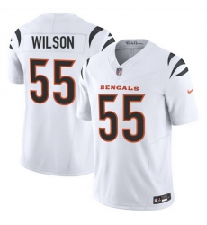 Men Cincinnati Bengals 55 Logan Wilson White 2025 F U S E  Vapor Untouchable Limited Stitched Football Jersey