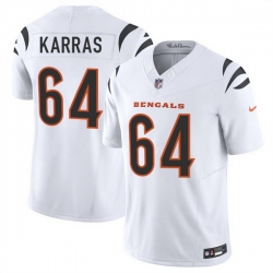 Men Cincinnati Bengals 64 Ted Karras White 2025 F U S E  Vapor Untouchable Limited Stitched Football Jersey Men Cincinnati Bengals 64 Ted Karras White 2025 F U S E  Vapor Untouchable Limited Stitched Football Jersey