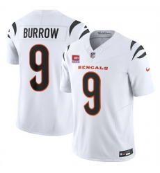 Men Cincinnati Bengals 9 Joe Burrow White 2025 F U S E  With 4 Star C Patch Vapor Untouchable Limited Stitched Football Jersey Men Cincinnati Bengals 9 Joe Burrow White 2025 F U S E  With 4 Star C Patch Vapor Untouchable Limited Stitched Football Jersey