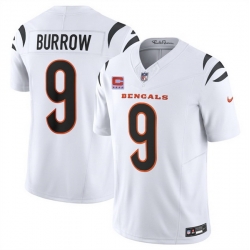 Men Cincinnati Bengals 9 Joe Burrow White 2025 F U S E  With 4 Star C Patch Vapor Untouchable Limited Stitched Football Jersey Men Cincinnati Bengals 9 Joe Burrow White 2025 F U S E  With 4 Star C Patch Vapor Untouchable Limited Stitched Football Jersey