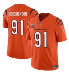 Men Cincinnati Bengals 91 Trey Hendrickson Orange 2025 F U S E  With 1 Star C Patch Vapor Untouchable Limited Stitched Football Jersey Men Cincinnati Bengals 91 Trey Hendrickson Orange 2025 F U S E  With 1 Star C Patch Vapor Untouchable Limited Stitched Football Jersey