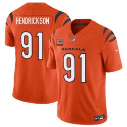 Men Cincinnati Bengals 91 Trey Hendrickson Orange 2025 F U S E  With 1 Star C Patch Vapor Untouchable Limited Stitched Football Jersey Men Cincinnati Bengals 91 Trey Hendrickson Orange 2025 F U S E  With 1 Star C Patch Vapor Untouchable Limited Stitched Football Jersey
